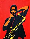 Pop Art Canvas Paintings - trane in red